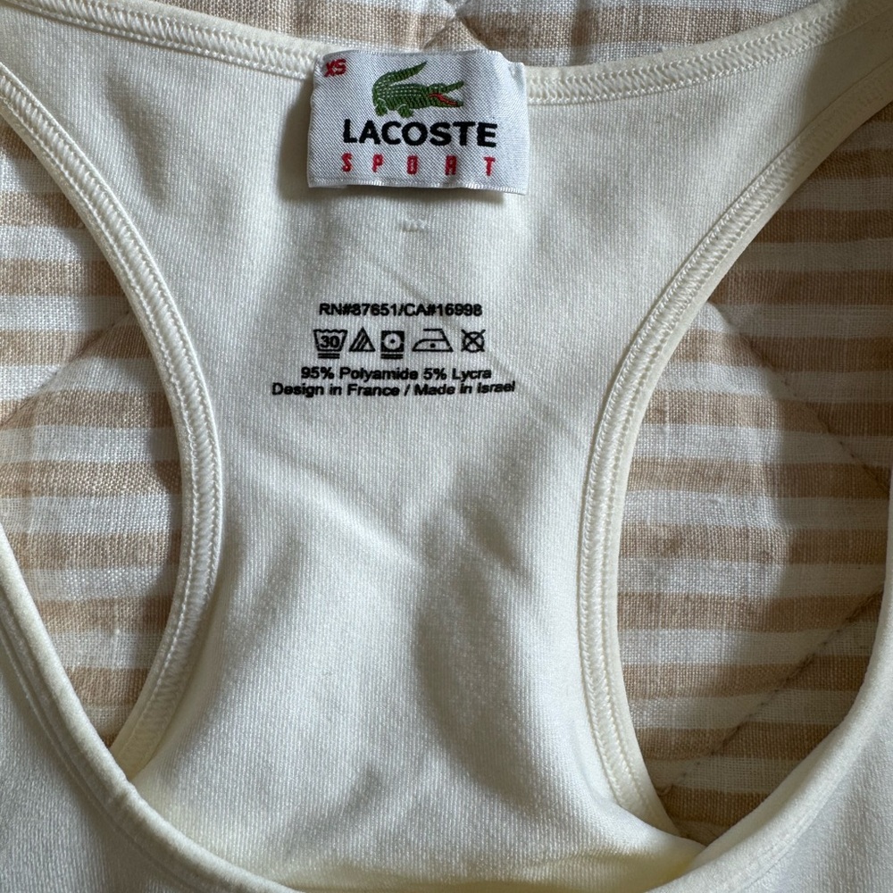 Lacoste Cream Sleeveless Dress - Picture 2 of 8
